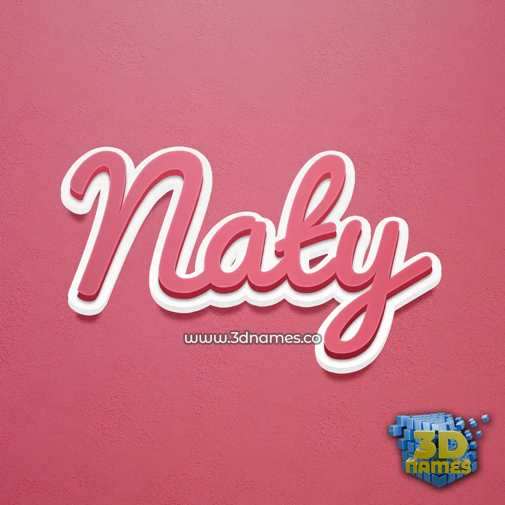 naty in Red Scribble style - 3D name wallpaper