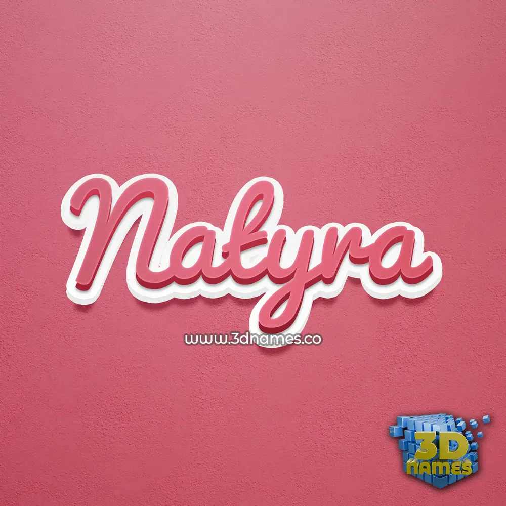 natyra in Red Scribble style - 3D name wallpaper