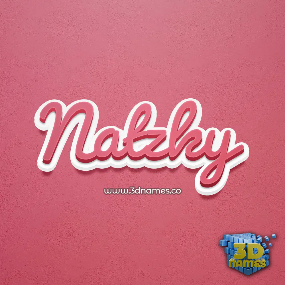 natzky in Red Scribble style - 3D name wallpaper