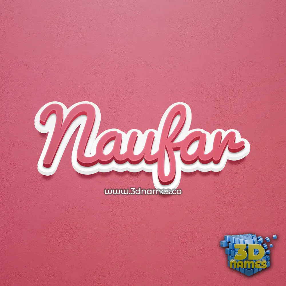naufar in Red Scribble style - 3D name wallpaper