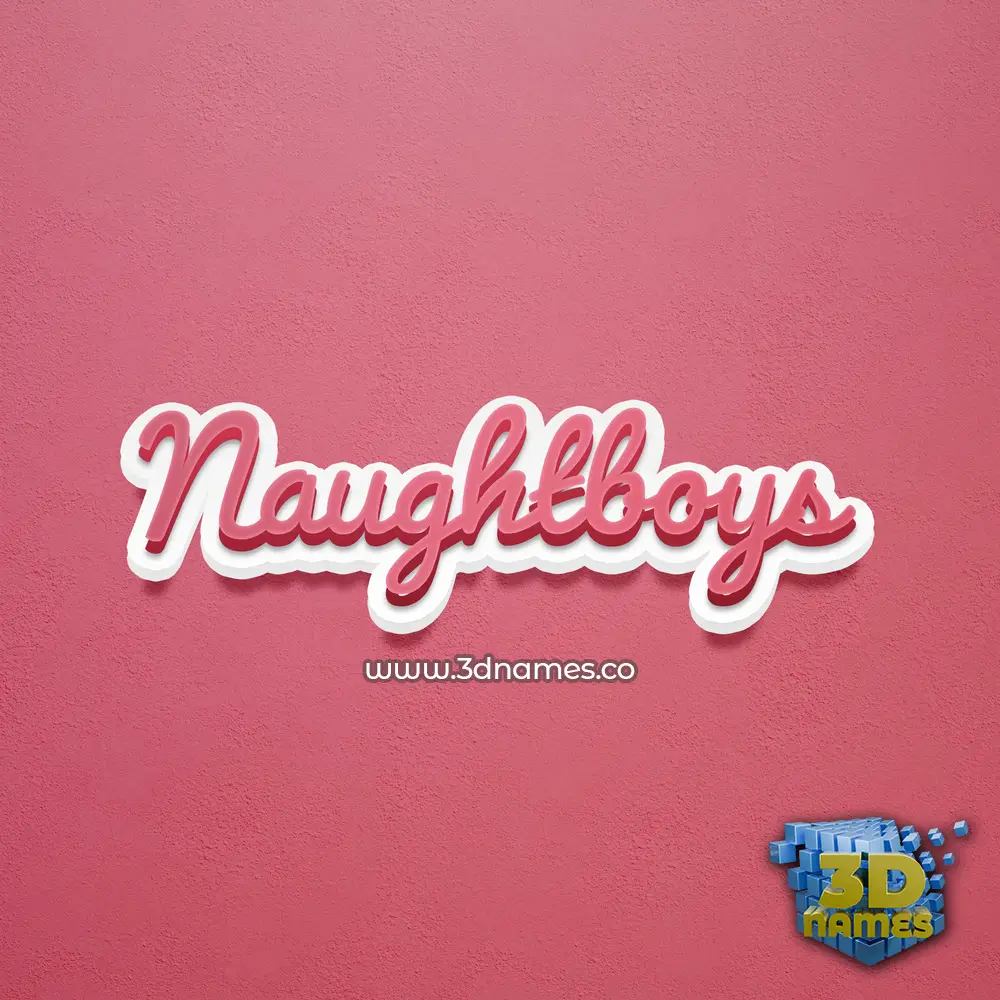 naughtboys in Red Scribble style - 3D name wallpaper
