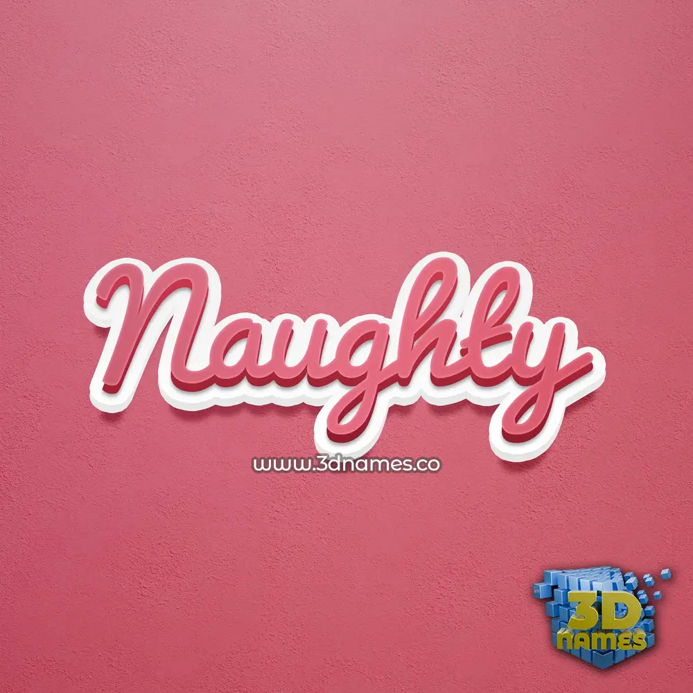 naughty in Red Scribble style - 3D name wallpaper
