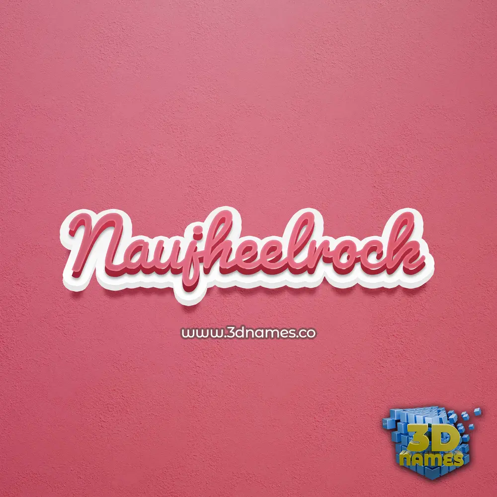 naujheelrock in Red Scribble style - 3D name wallpaper