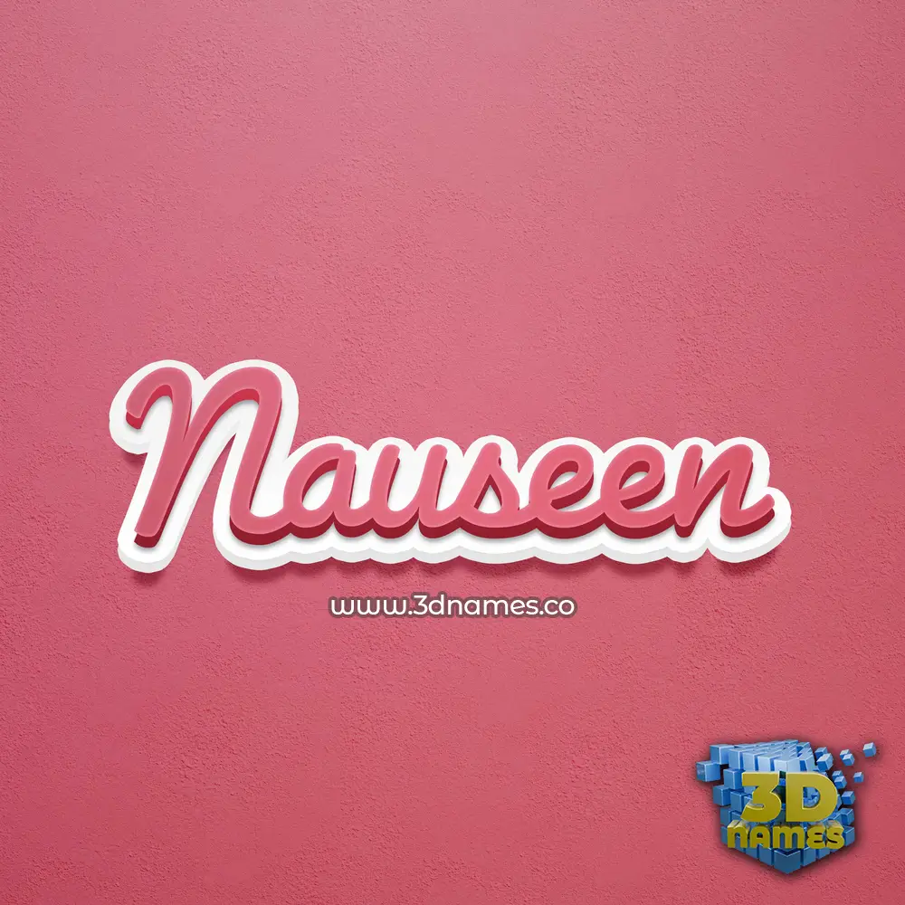 nauseen in Red Scribble style - 3D name wallpaper