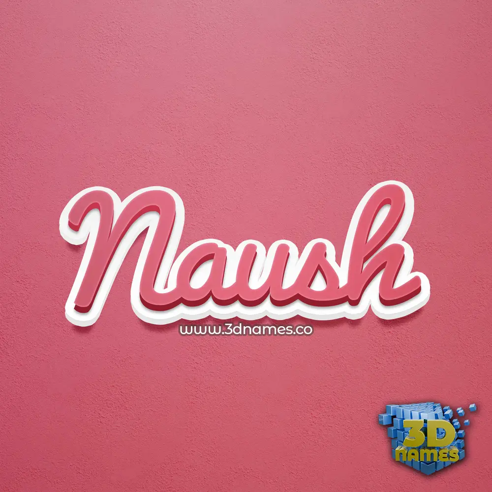 naush in Red Scribble style - 3D name wallpaper