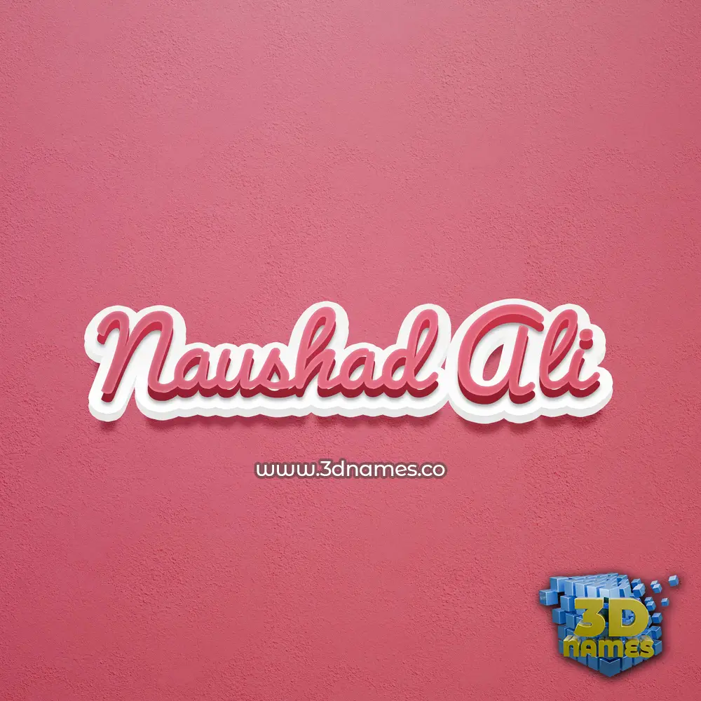 naushad ali in Red Scribble style - 3D name wallpaper