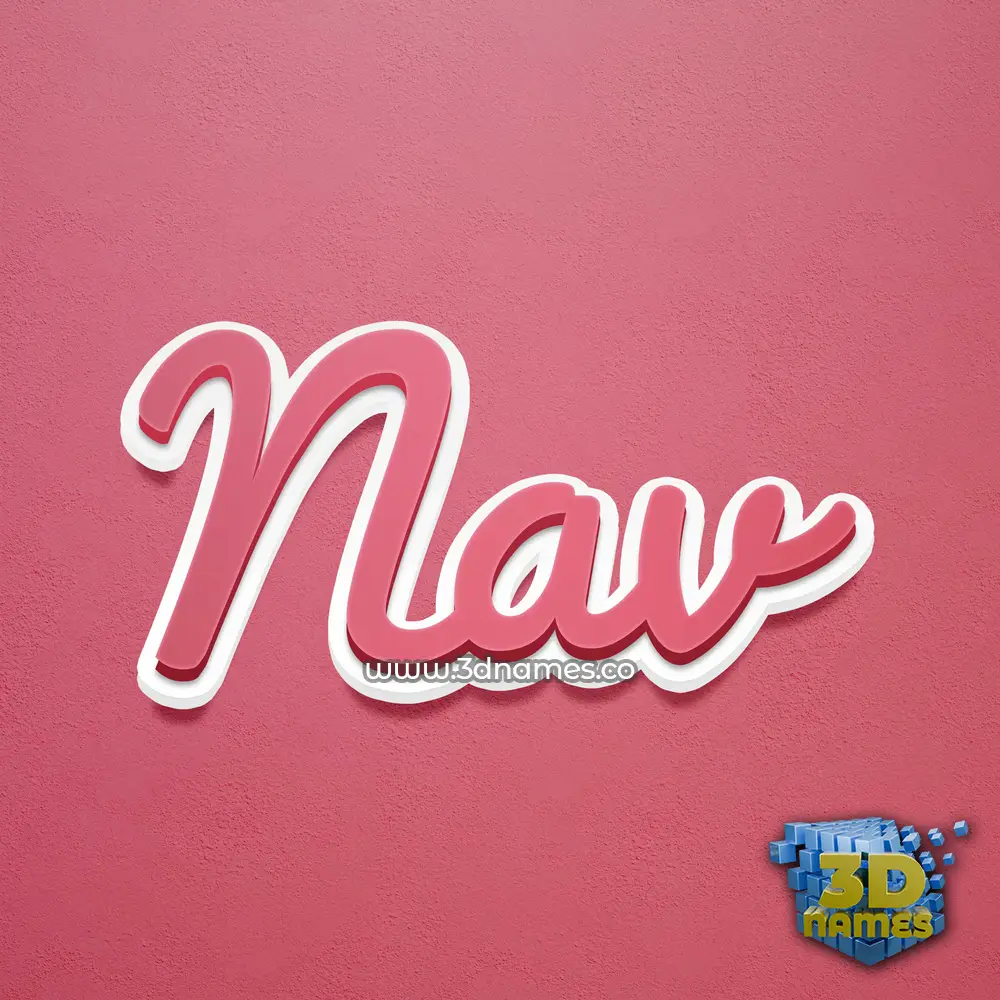 nav in Red Scribble style - 3D name wallpaper