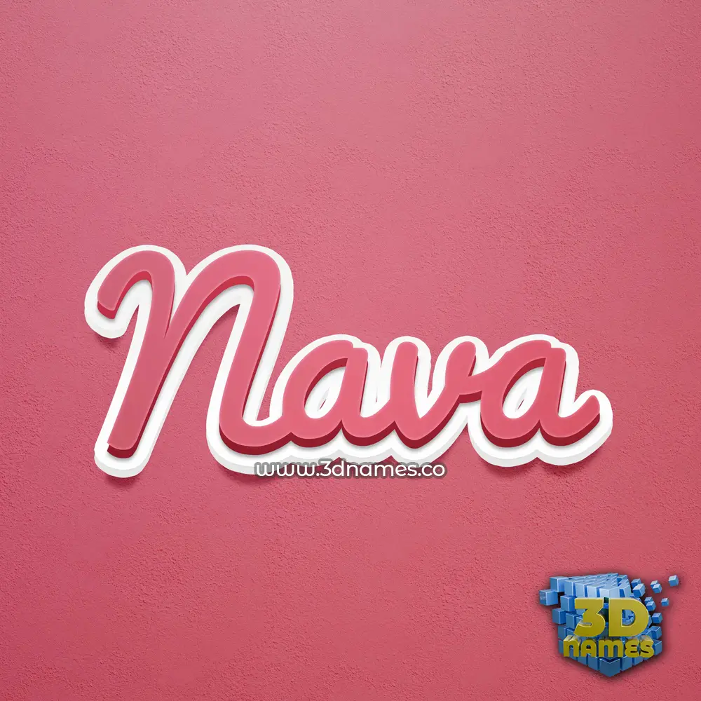 nava in Red Scribble style - 3D name wallpaper