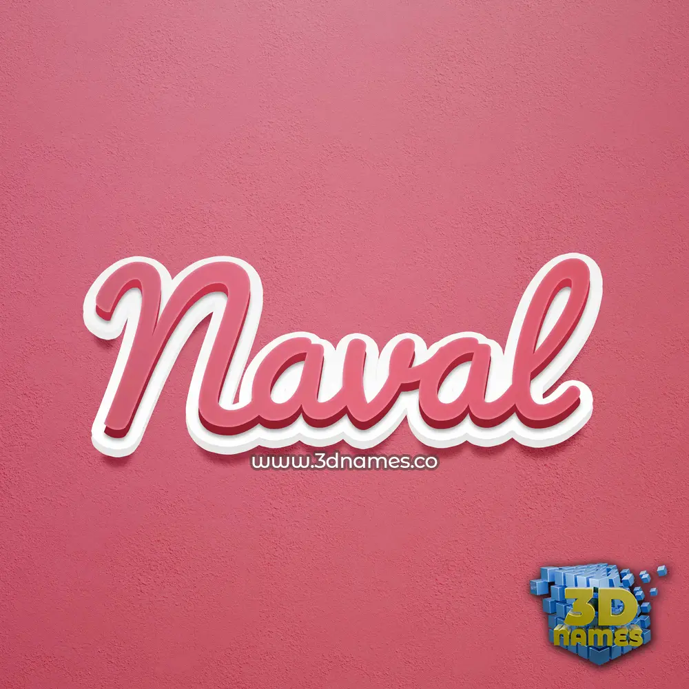 naval in Red Scribble style - 3D name wallpaper