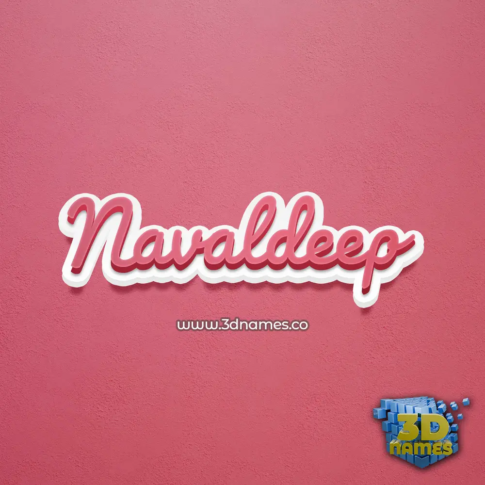 navaldeep in Red Scribble style - 3D name wallpaper