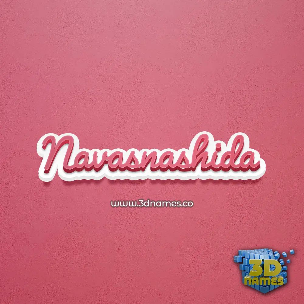 navasnashida in Red Scribble style - 3D name wallpaper