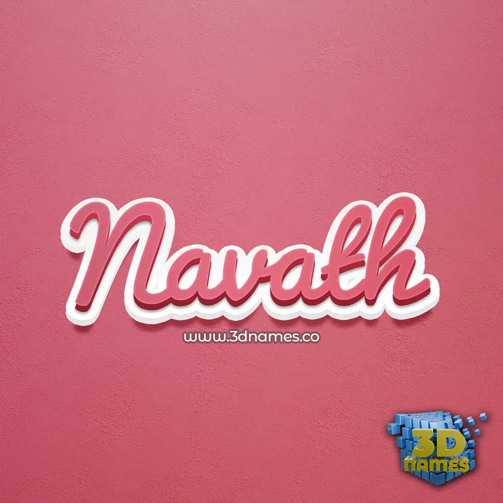 navath in Red Scribble style - 3D name wallpaper
