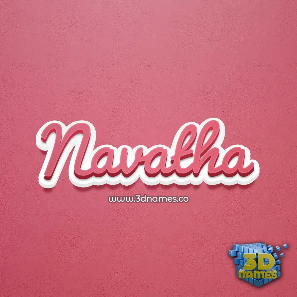 navatha in Red Scribble style - 3D name wallpaper
