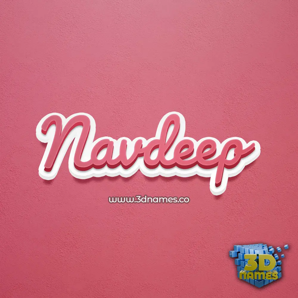 navdeep in Red Scribble style - 3D name wallpaper