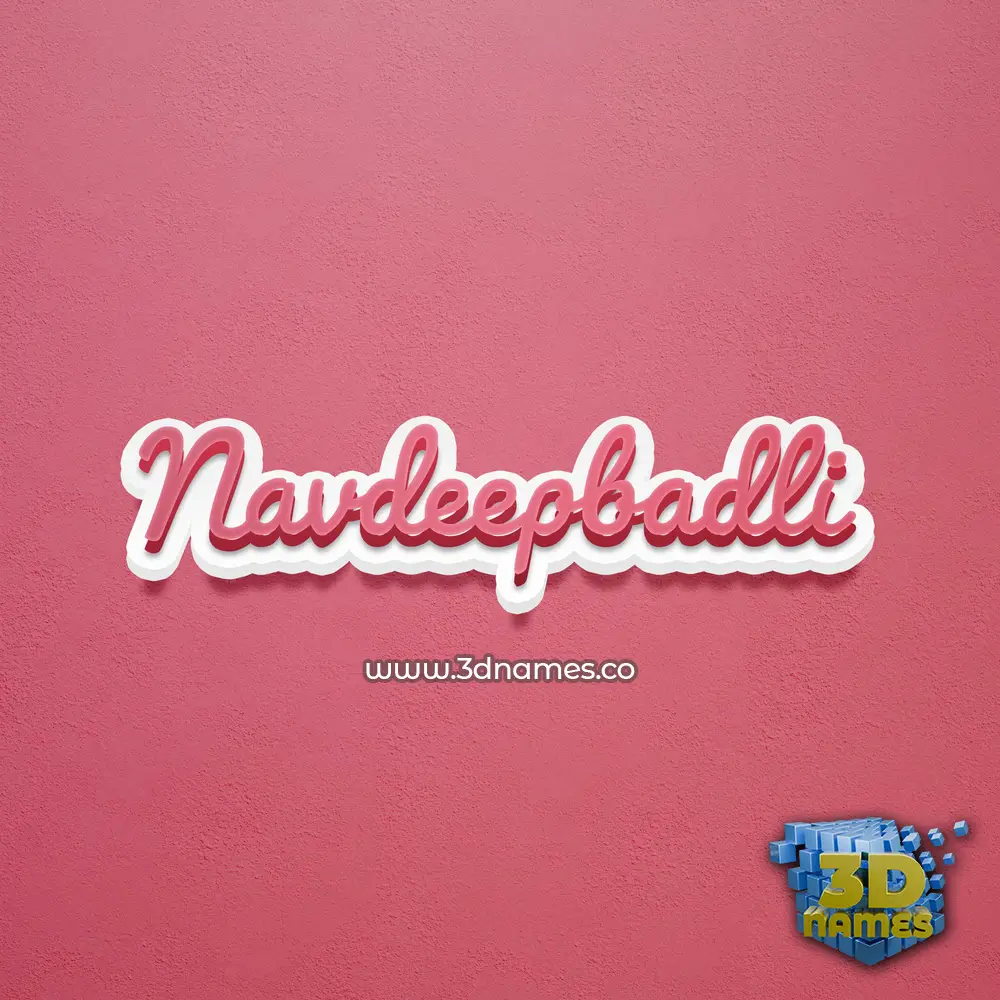navdeepbadli in Red Scribble style - 3D name wallpaper