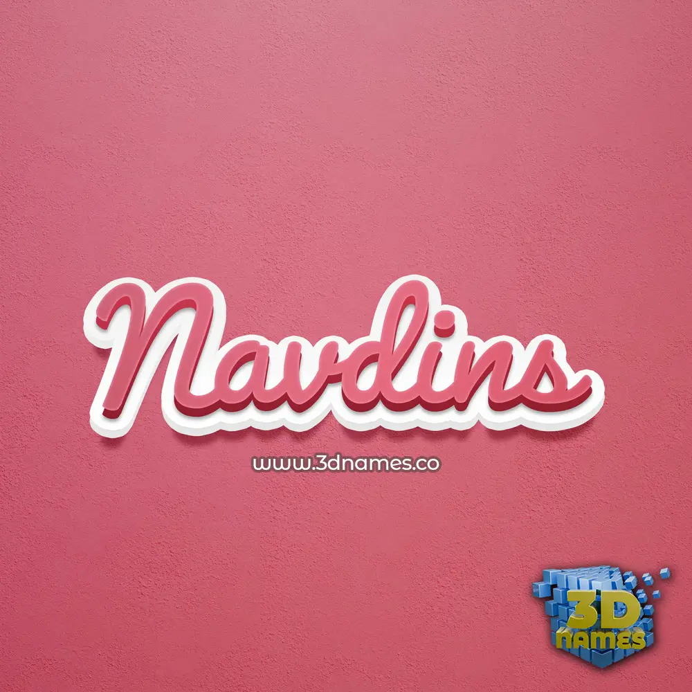 navdins in Red Scribble style - 3D name wallpaper