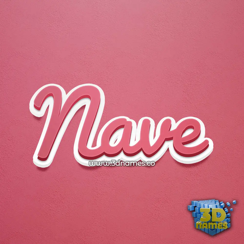 nave in Red Scribble style - 3D name wallpaper