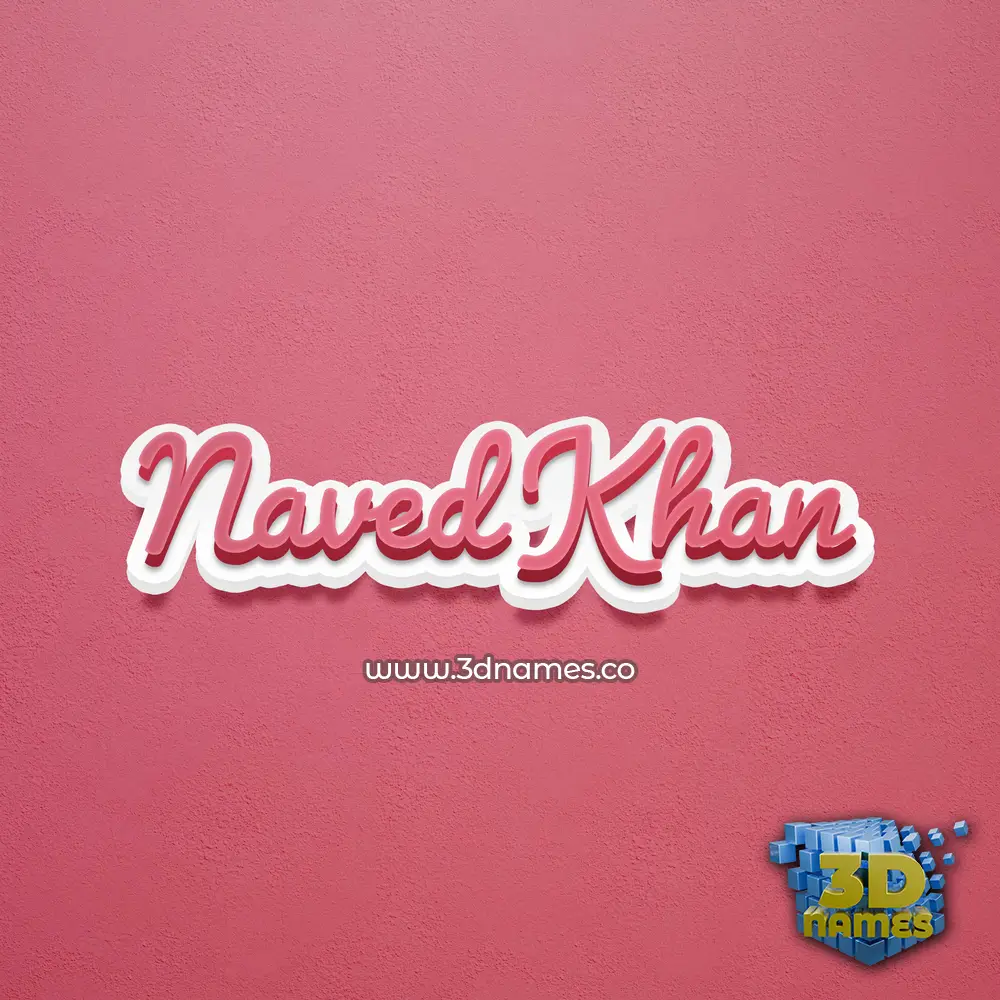 naved khan in Red Scribble style - 3D name wallpaper