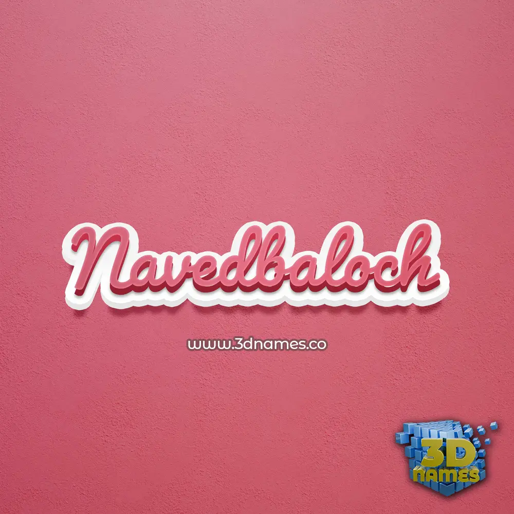 navedbaloch in Red Scribble style - 3D name wallpaper