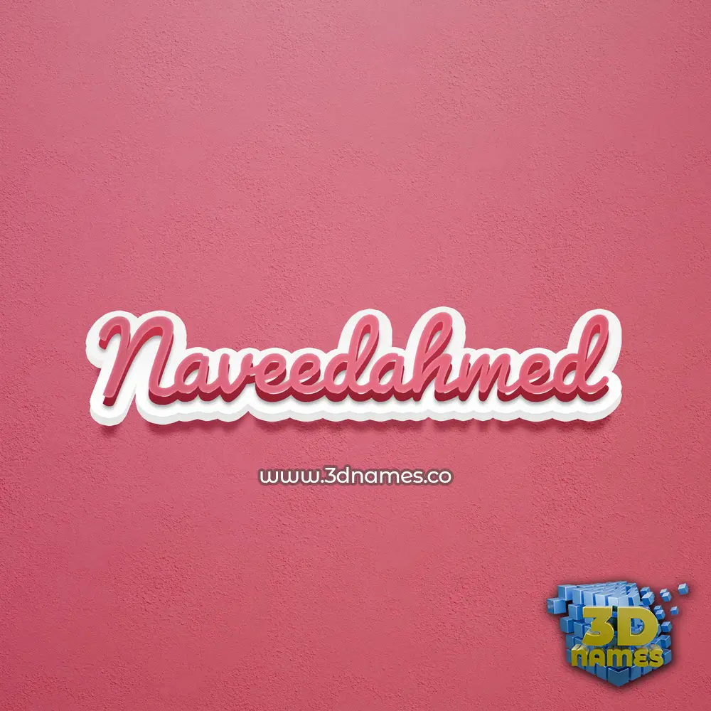 naveedahmed in Red Scribble style - 3D name wallpaper