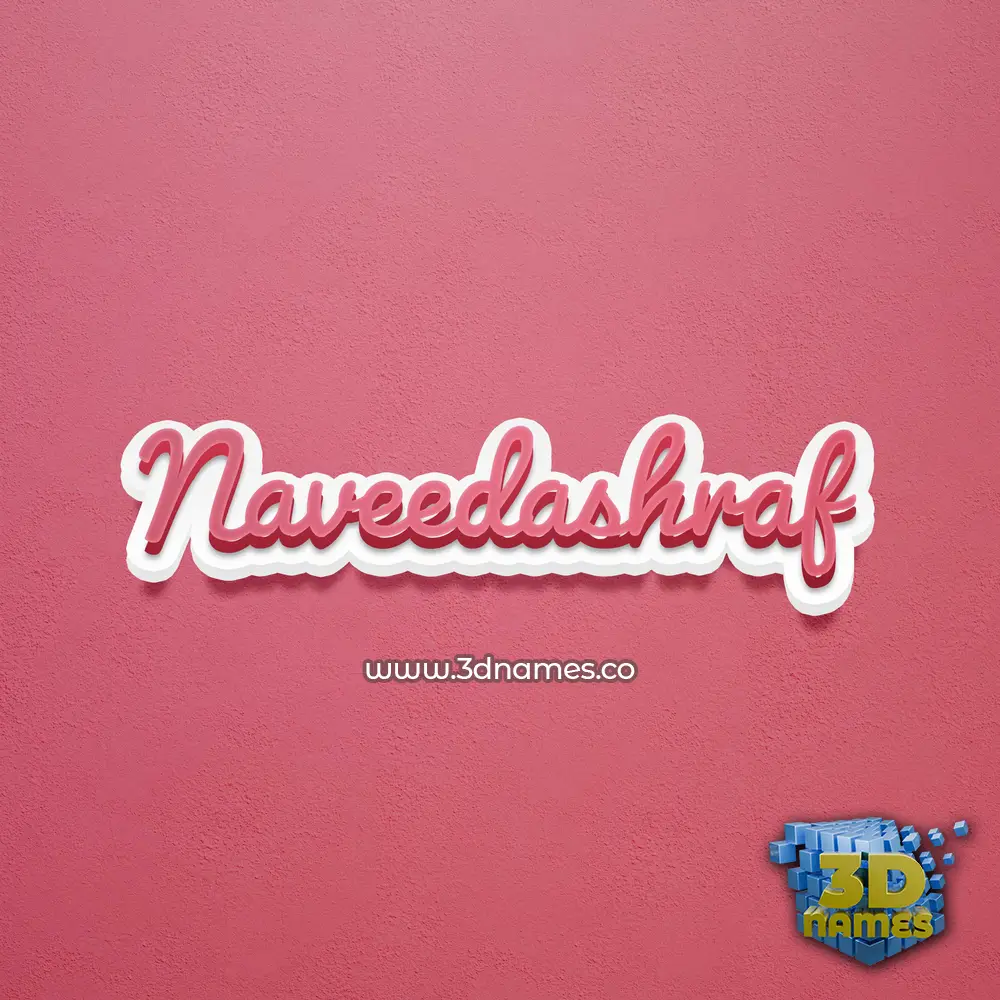 naveedashraf in Red Scribble style - 3D name wallpaper