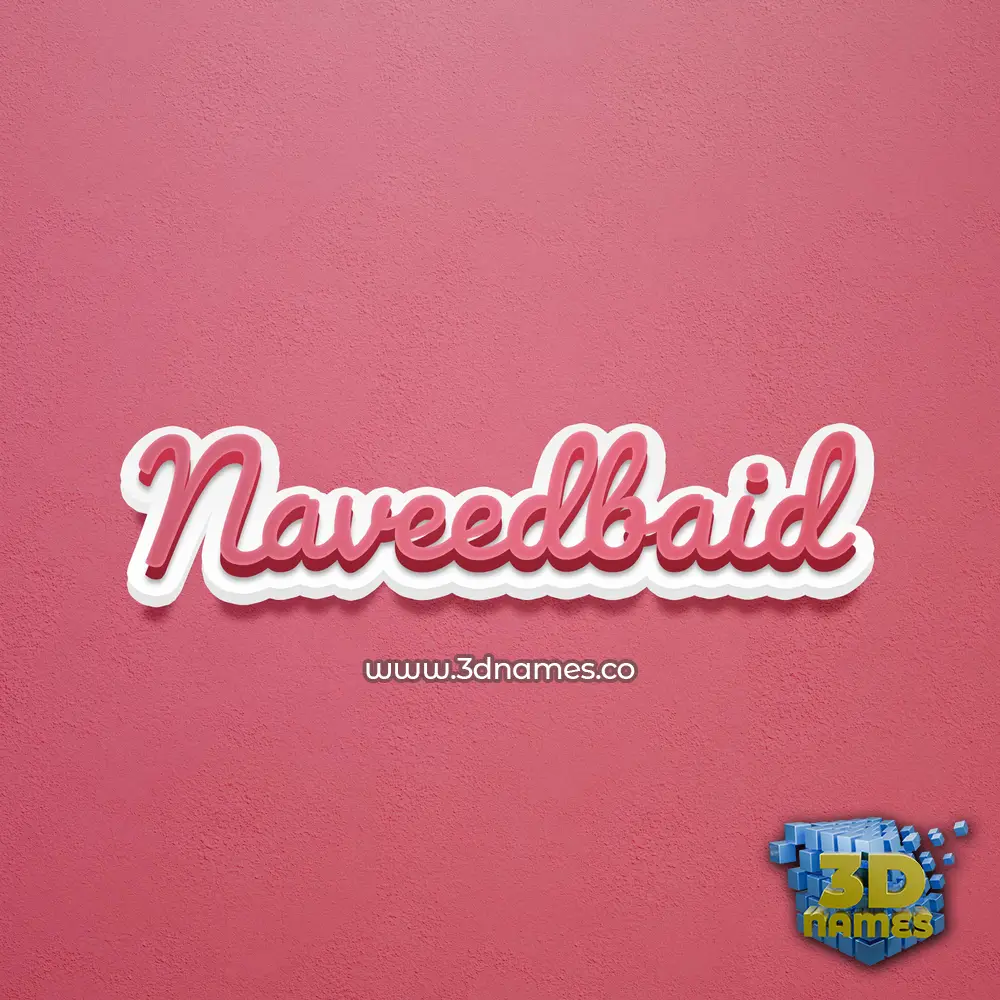 naveedbaid in Red Scribble style - 3D name wallpaper