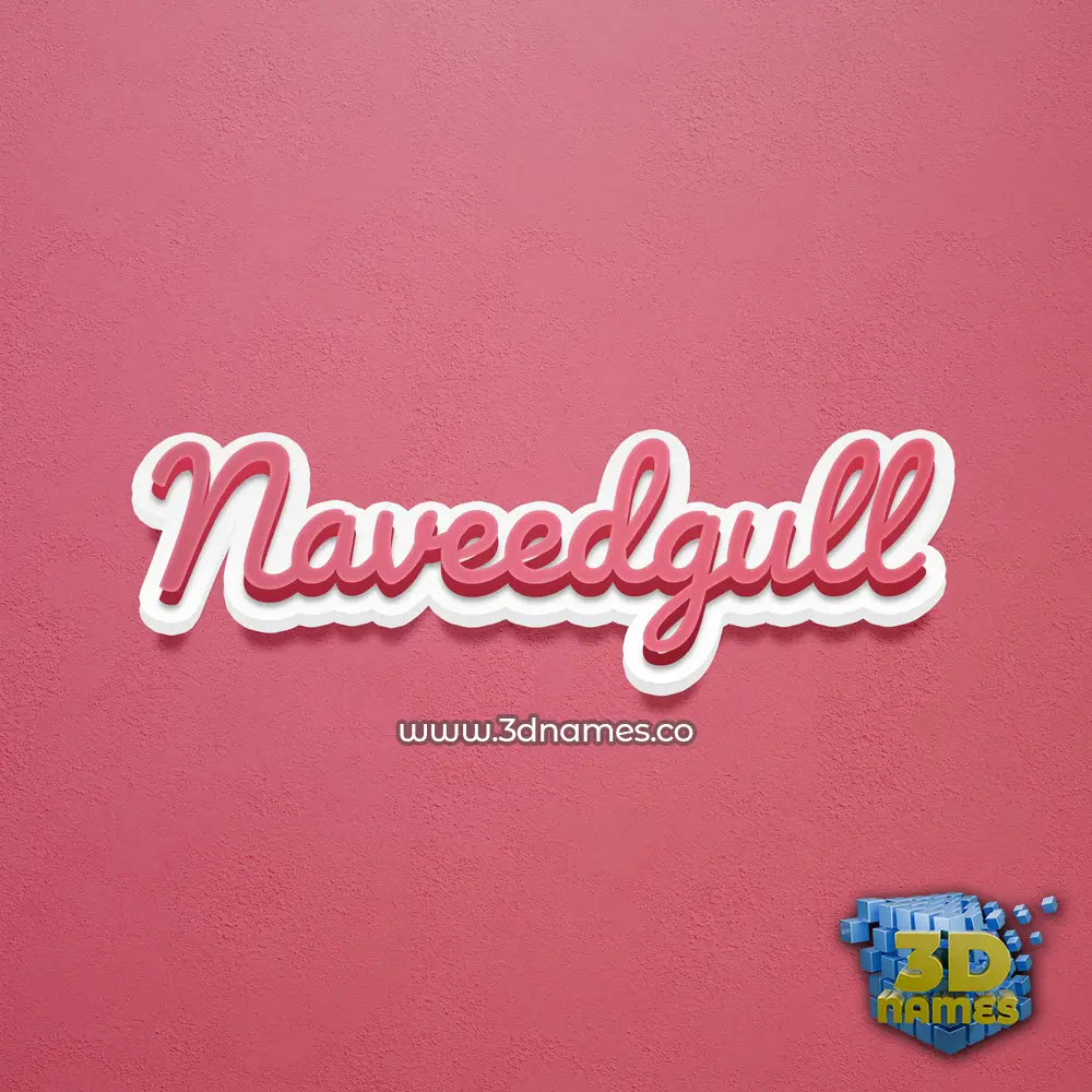 naveedgull in Red Scribble style - 3D name wallpaper