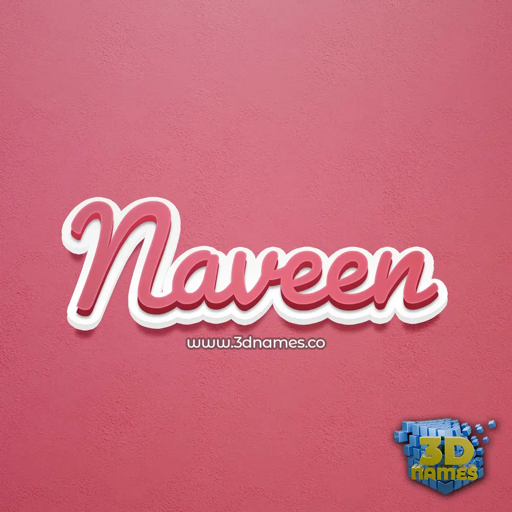 naveen in Red Scribble style - 3D name wallpaper