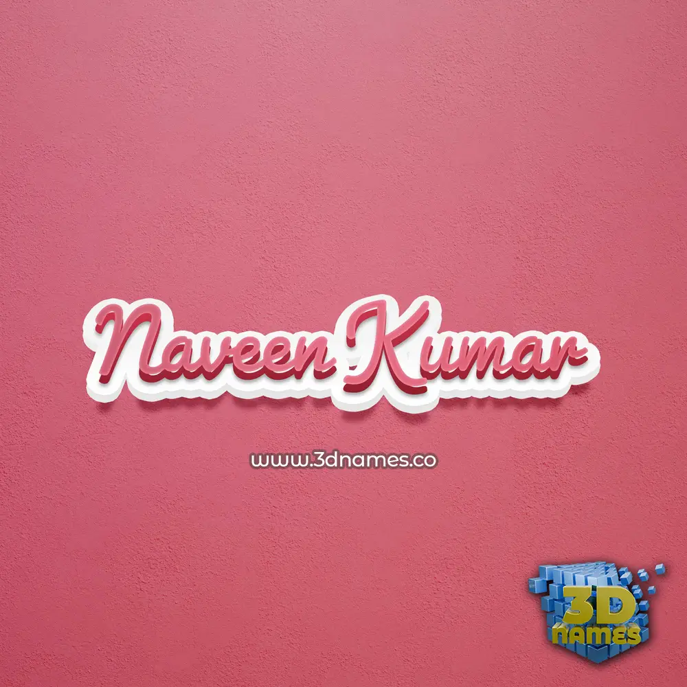 naveen kumar in Red Scribble style - 3D name wallpaper