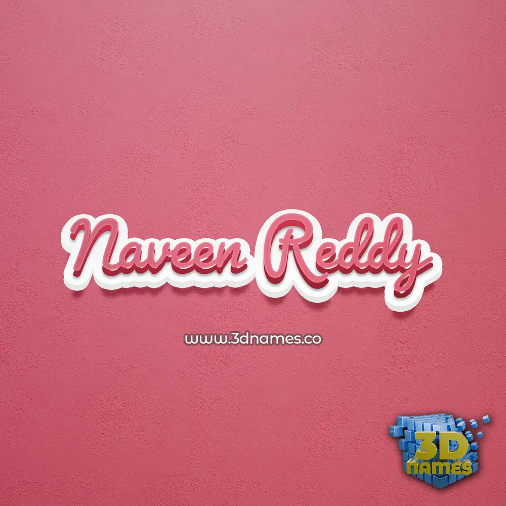 naveen reddy in Red Scribble style - 3D name wallpaper