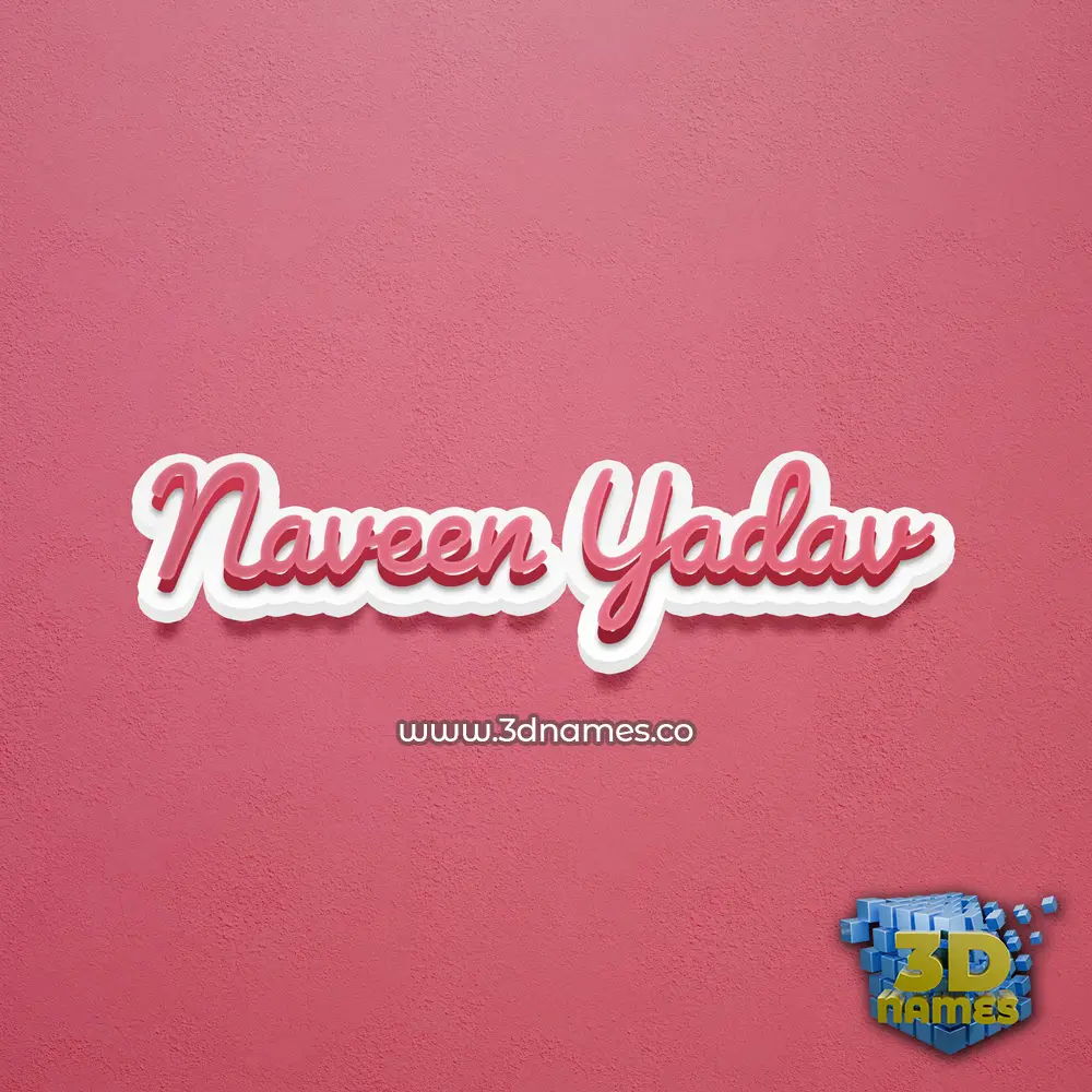 naveen yadav in Red Scribble style - 3D name wallpaper
