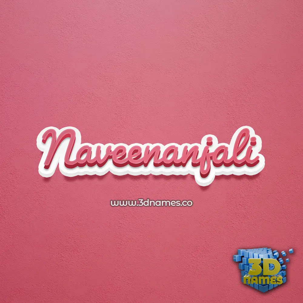 naveenanjali in Red Scribble style - 3D name wallpaper