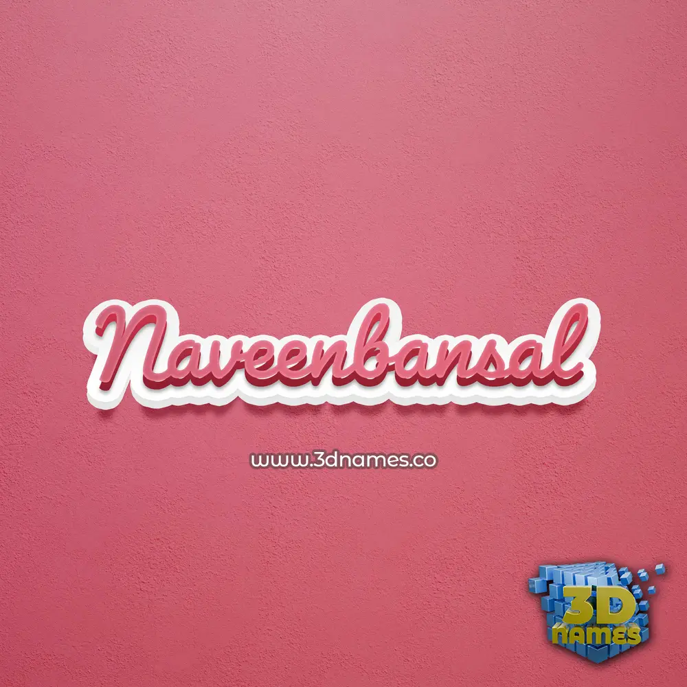 naveenbansal in Red Scribble style - 3D name wallpaper