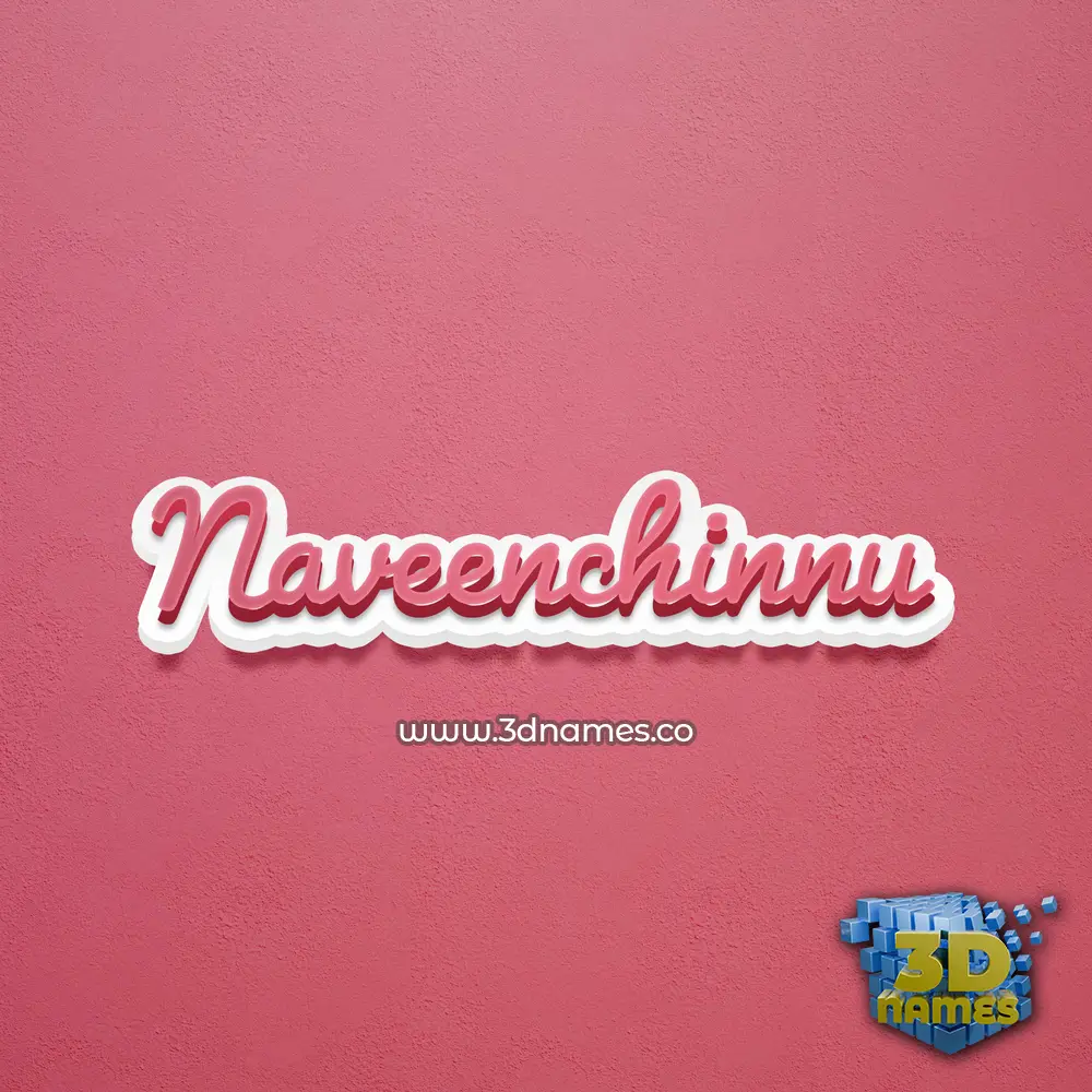 naveenchinnu in Red Scribble style - 3D name wallpaper