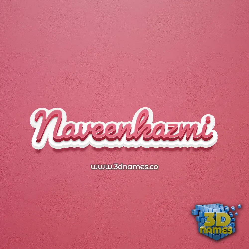 naveenkazmi in Red Scribble style - 3D name wallpaper