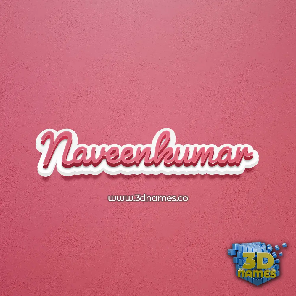 naveenkumar in Red Scribble style - 3D name wallpaper