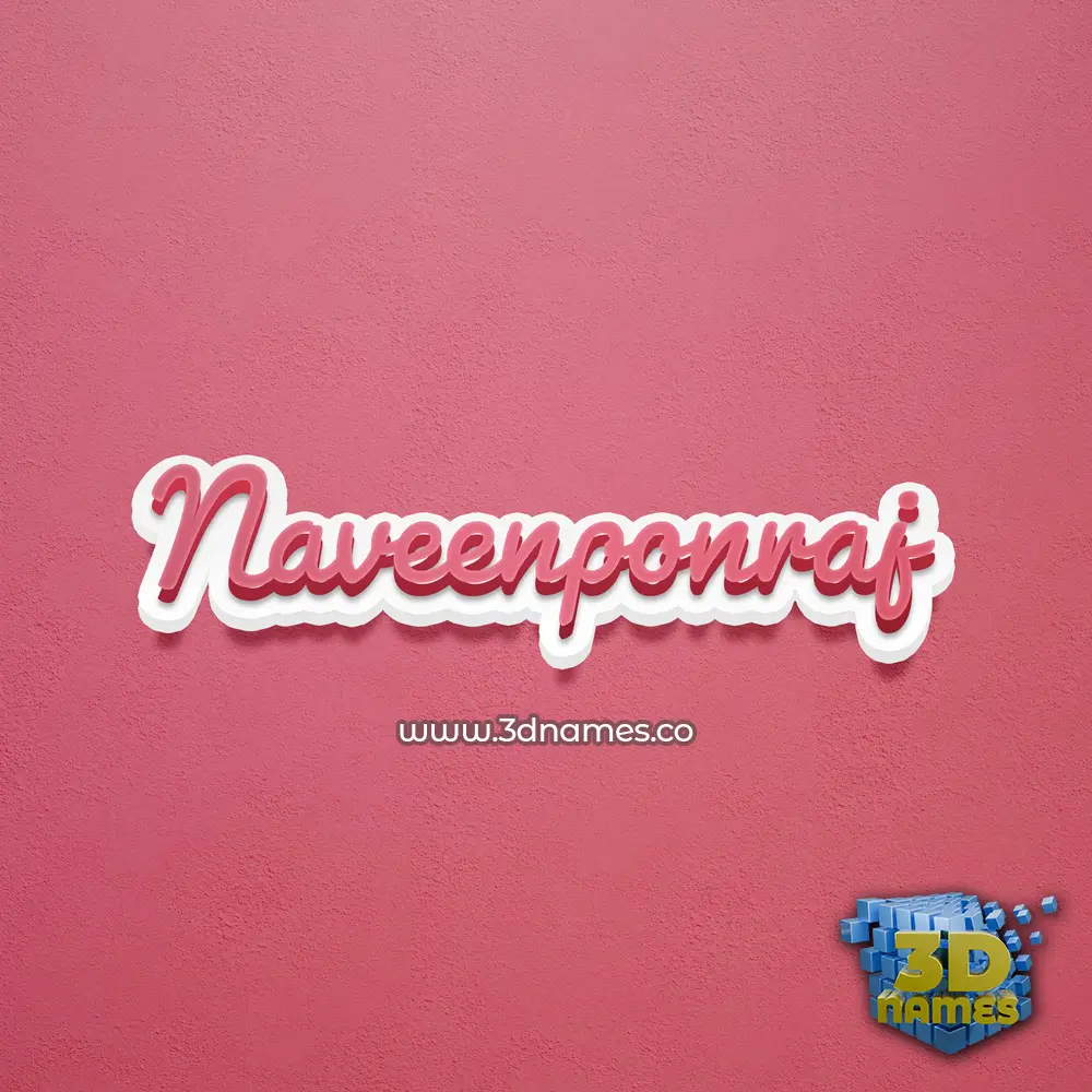 naveenponraj in Red Scribble style - 3D name wallpaper