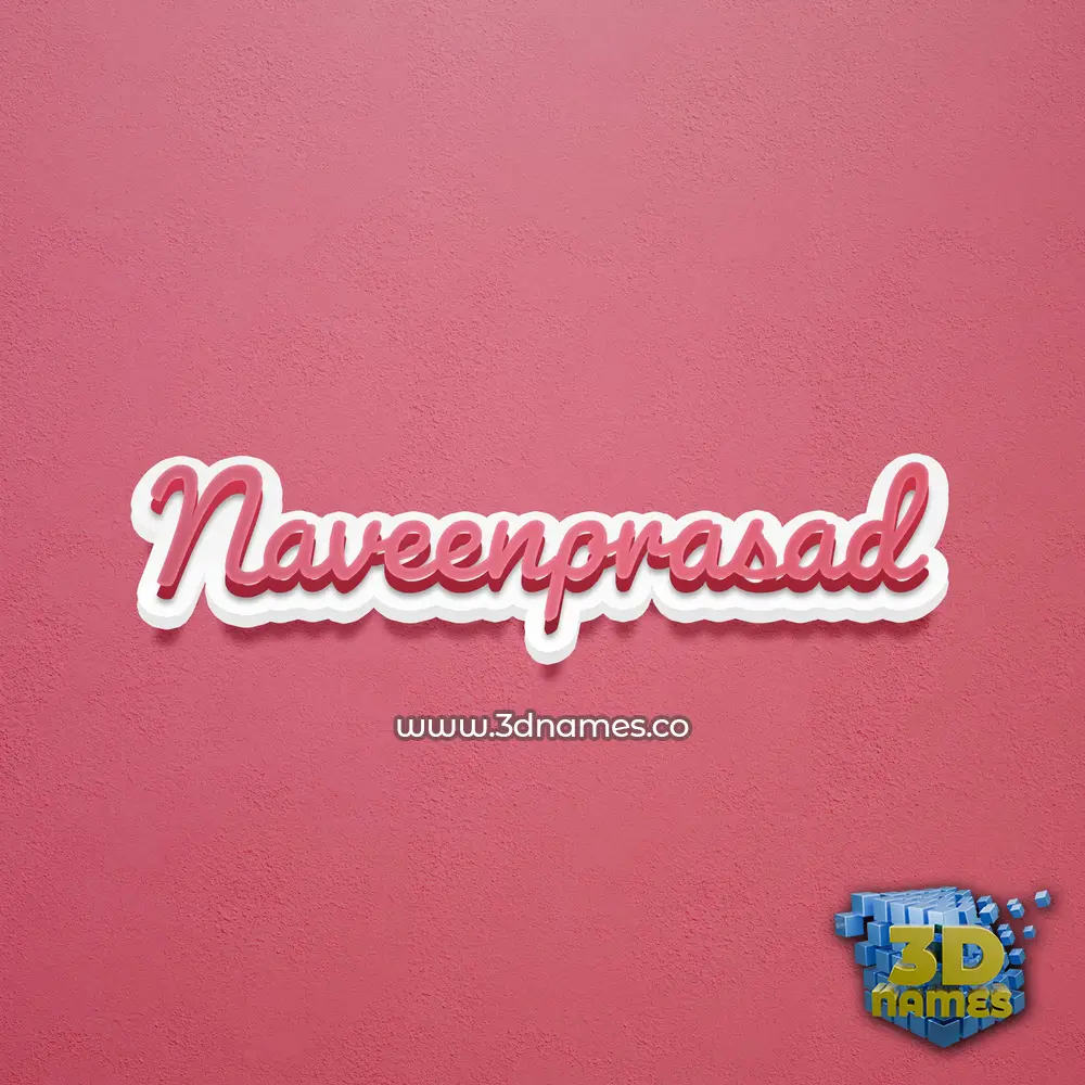 naveenprasad in Red Scribble style - 3D name wallpaper