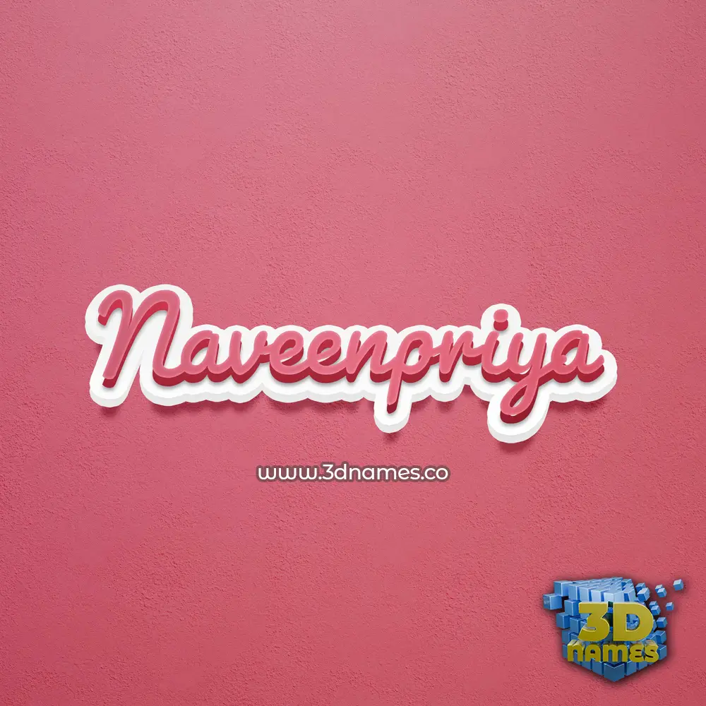 naveenpriya in Red Scribble style - 3D name wallpaper