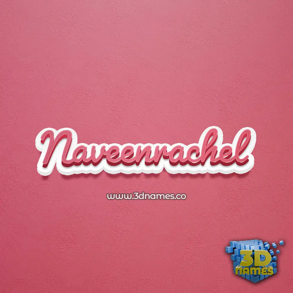 naveenrachel in Red Scribble style - 3D name wallpaper