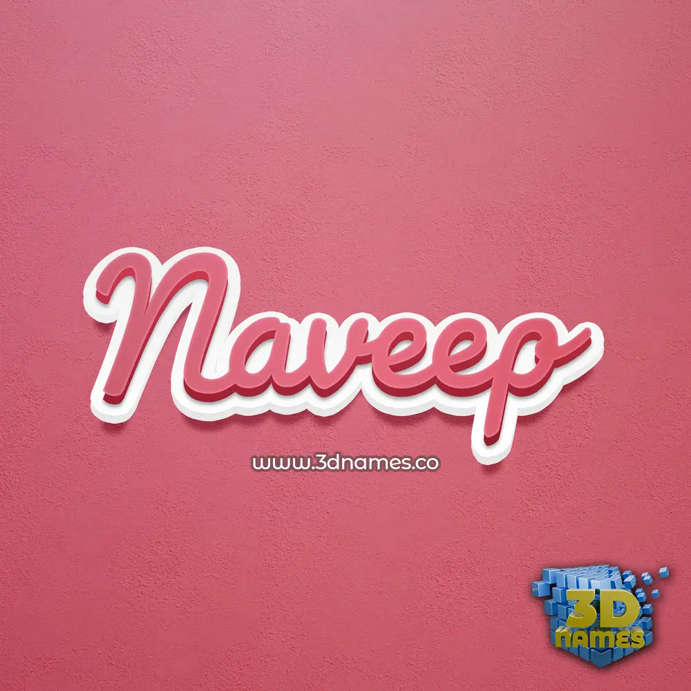 naveep in Red Scribble style - 3D name wallpaper