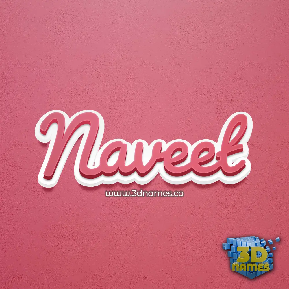 naveet in Red Scribble style - 3D name wallpaper