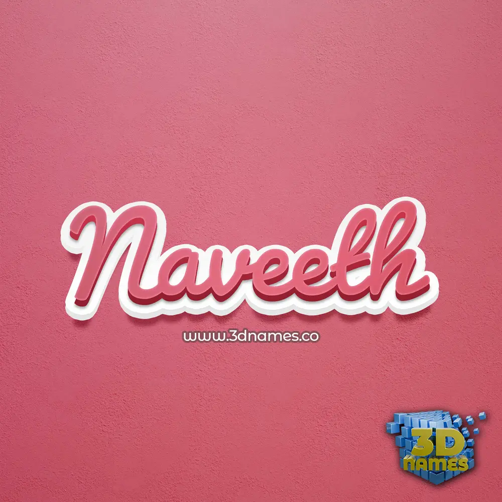 naveeth in Red Scribble style - 3D name wallpaper