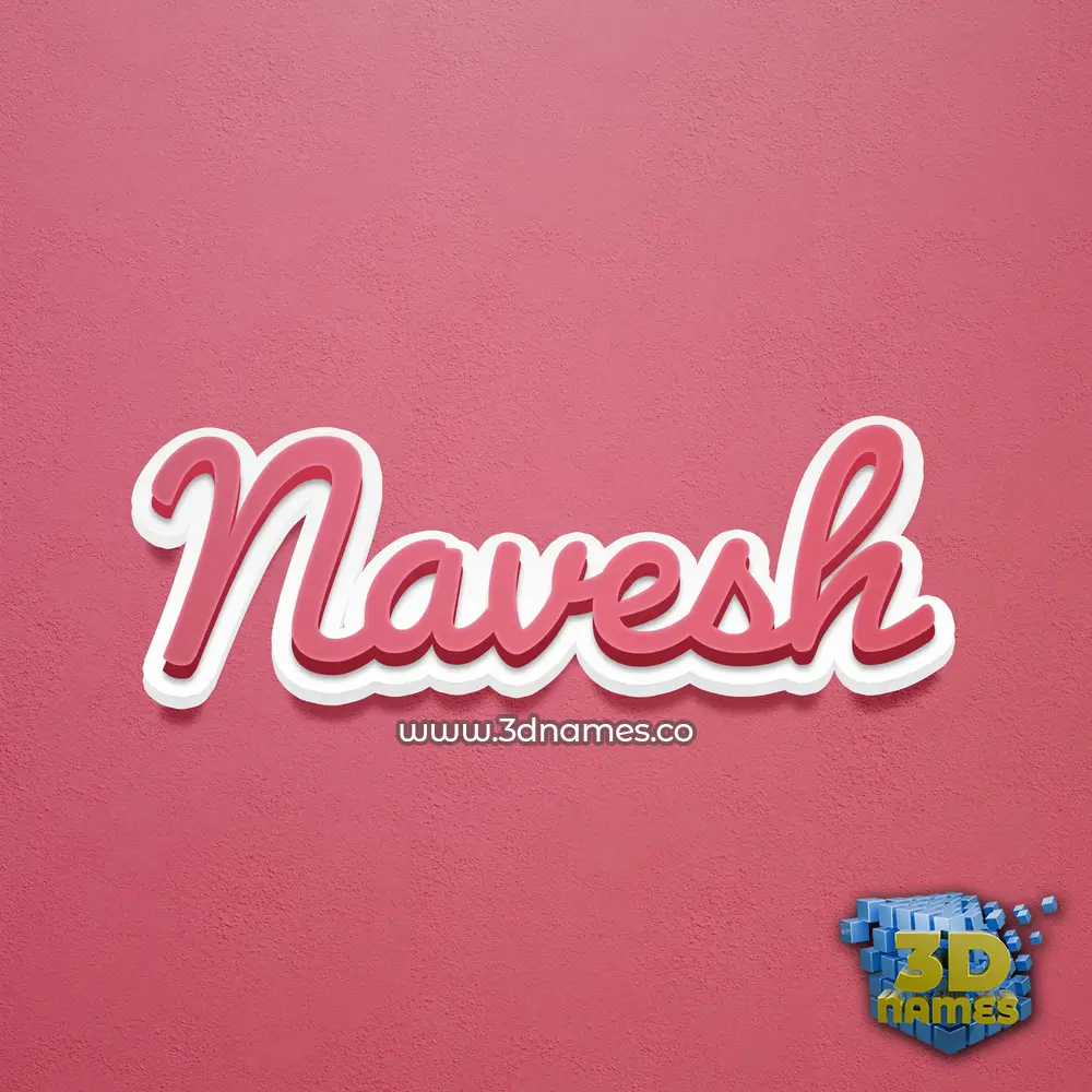 navesh in Red Scribble style - 3D name wallpaper