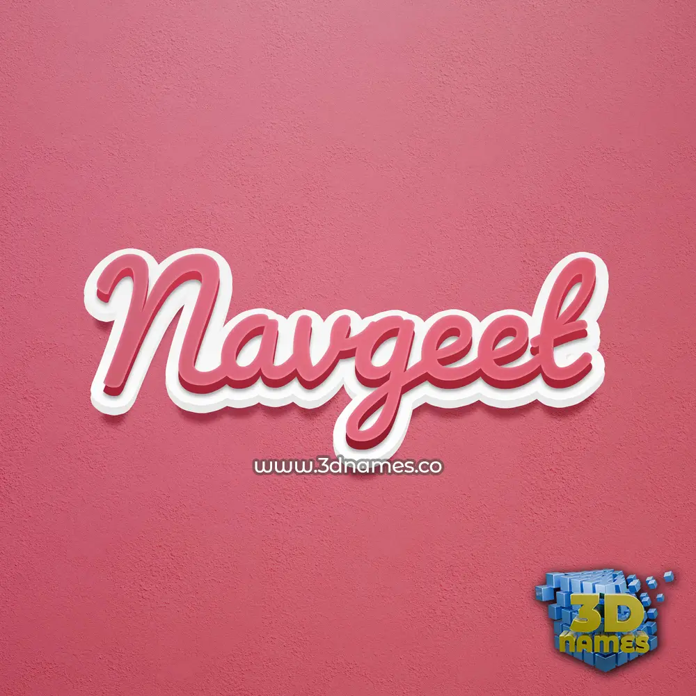 navgeet in Red Scribble style - 3D name wallpaper