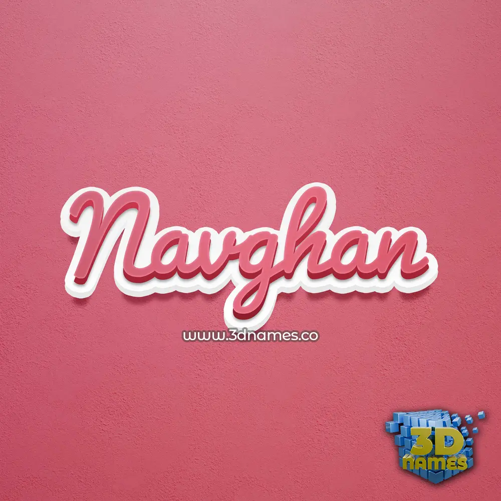 navghan in Red Scribble style - 3D name wallpaper