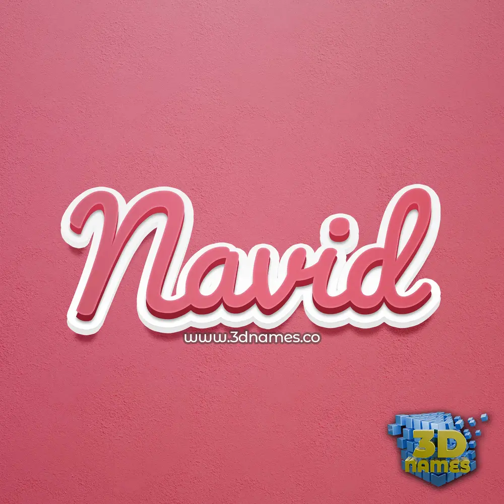 navid in Red Scribble style - 3D name wallpaper