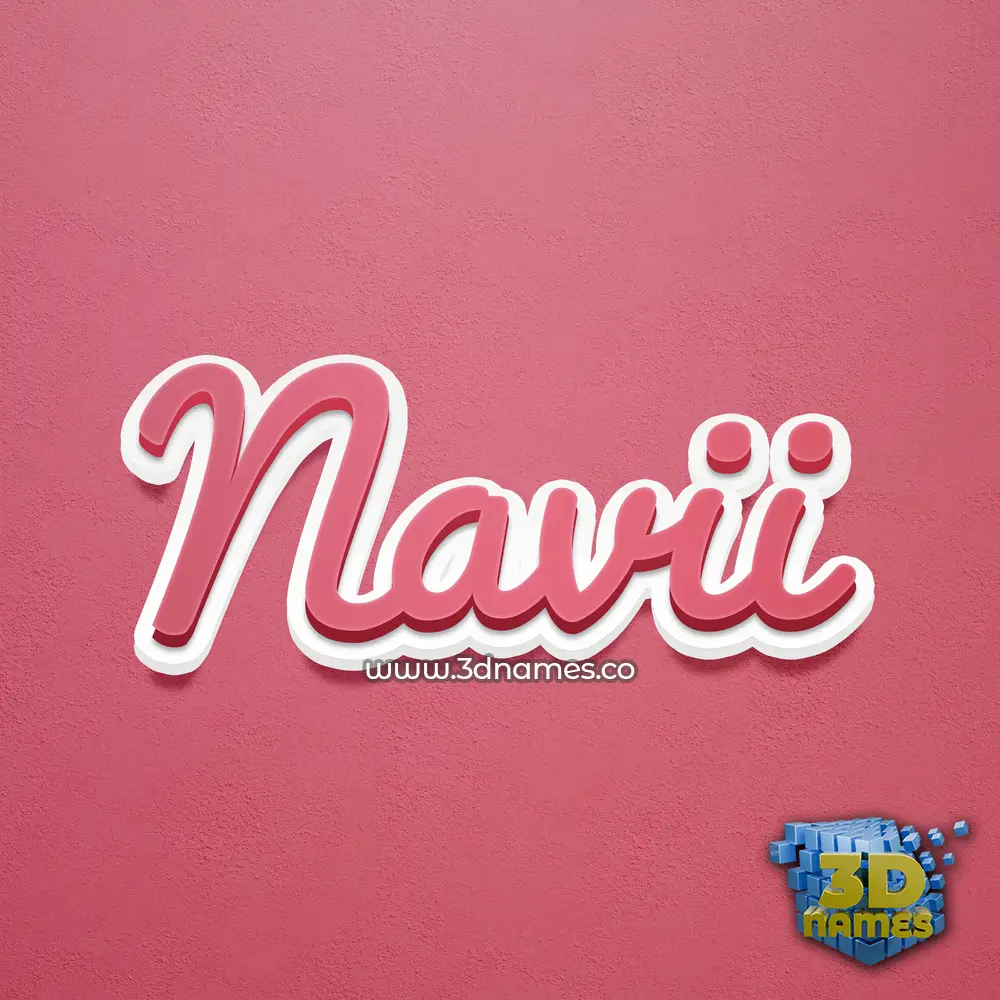 navii in Red Scribble style - 3D name wallpaper