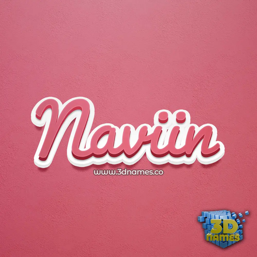 naviin in Red Scribble style - 3D name wallpaper