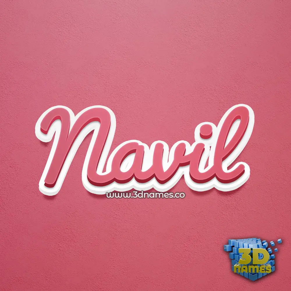 navil in Red Scribble style - 3D name wallpaper